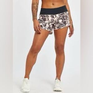 Oiselle Roga shorts 16-18 womens athletic shorts running Rose Botanical print